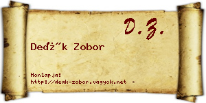 Deák Zobor névjegykártya